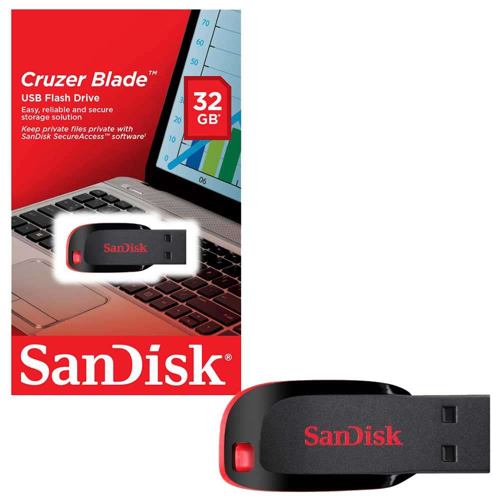 Sandisk Cruzer Blade USB Flash Drive USB – 32GB - Anchor Tech Shop